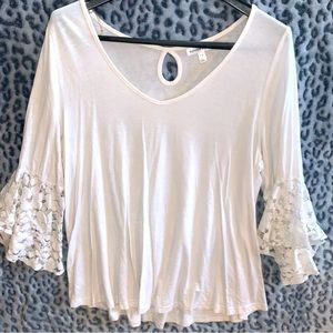 Vneck Flare Sleeve Blouse